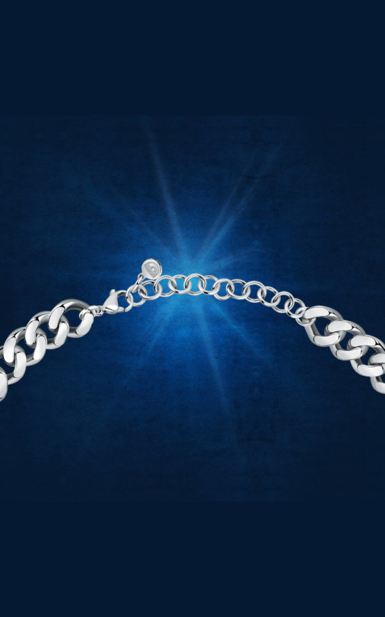 CHIARA FERRAGNI CHAIN J19AUW20 Ασημένιο Κολιέ Αλυσίδα Με Ροζ Πέτρα 3