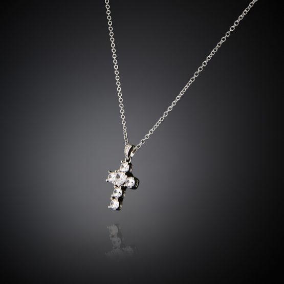 CHIARA FERRAGNI CROCI J19AWC03 Ασημένιο Κολιέ Σταυρός Με Πέτρες_2