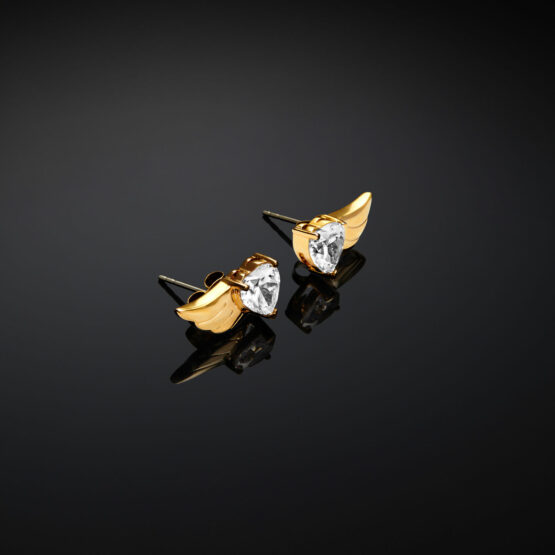 CHIARA FERRAGNI CUPIDO J19AVH07 Χρυσά Σκουλαρίκια Με Φτερωτή Καρδιά