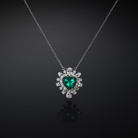 CHIARA FERRAGNI EMERALD J19AWJ02 Ασημένιο Κολιέ Με Πράσινη Πέτρα
