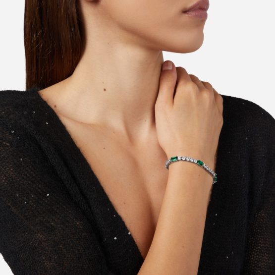 CHIARA FERRAGNI EMERALD J19AWJ04 Ασημένιο Βραχιόλι Με Πράσινες Πέτρες_1