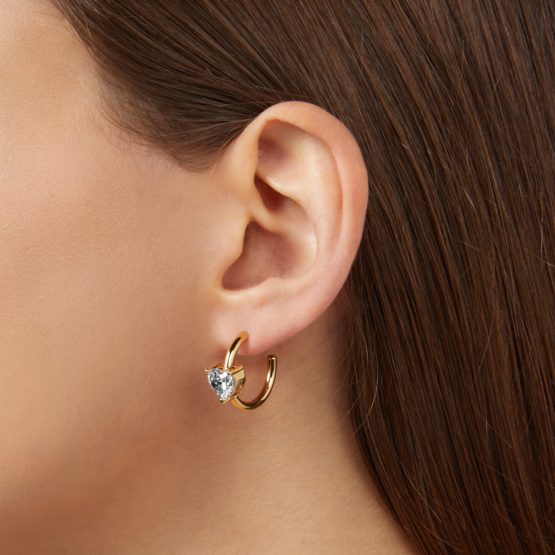 CHIARA FERRAGNI EMERALD J19AWJ09 Χρυσά Σκουλαρίκια Με Πέτρα_1