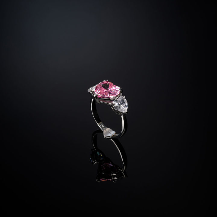 CHIARA FERRAGNI FIRST LOVE J19AUV330-No.16 Ασημένιο Δαχτυλίδι Με Ροζ Καρδιά 2