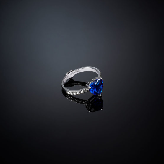 CHIARA FERRAGNI FIRST LOVE J19AUV340-No.18 Ασημένιο Δαχτυλίδι Με Μπλε Καρδιά 4