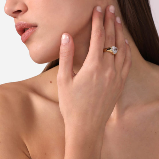 CHIARA FERRAGNI FIRST LOVE J19AUV360-No.16 Χρυσό Δαχτυλίδι Με Καρδιά 2