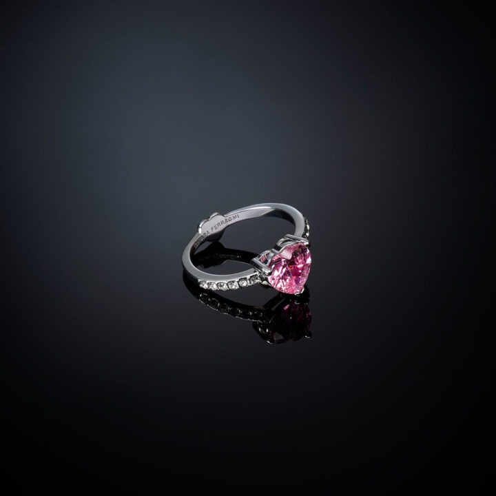 CHIARA FERRAGNI FIRST LOVE J19AUV420-No.12 Ασημένιο Δαχτυλίδι Με Ροζ Καρδιά