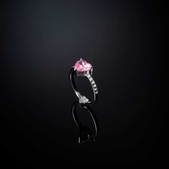 CHIARA FERRAGNI FIRST LOVE J19AUV420-No.14 Ασημένιο Δαχτυλίδι Με Ροζ Καρδιά 4