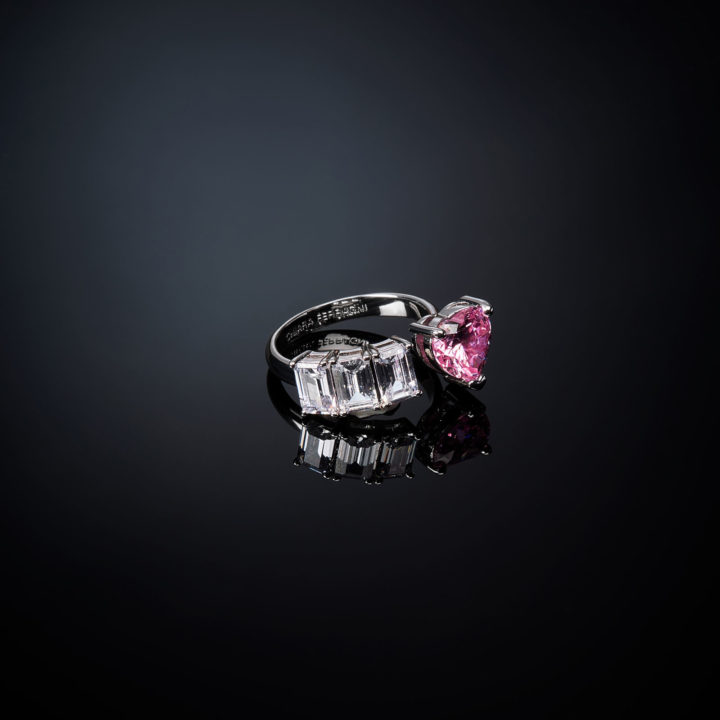 CHIARA FERRAGNI FIRST LOVE J19AUV430-No.12 Ασημένιο Δαχτυλίδι Με Ροζ Καρδιά 4