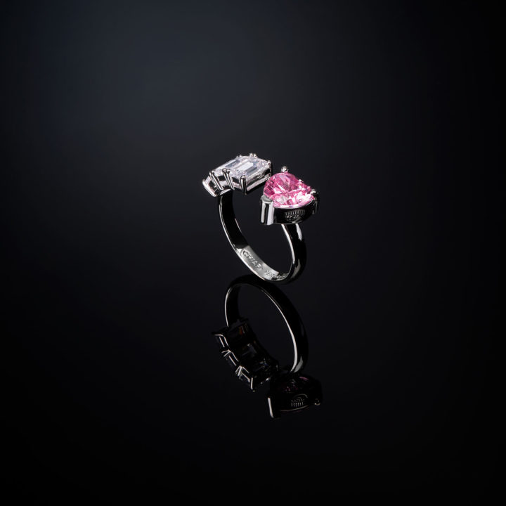 CHIARA FERRAGNI FIRST LOVE J19AUV430-No.12 Ασημένιο Δαχτυλίδι Με Ροζ Καρδιά
