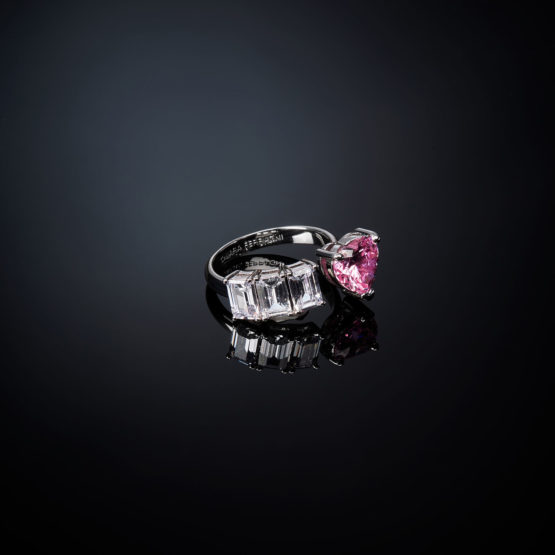 CHIARA FERRAGNI FIRST LOVE J19AUV430-No.14 Ασημένιο Δαχτυλίδι Με Ροζ Καρδιά 4