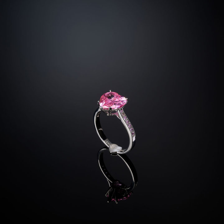 CHIARA FERRAGNI FIRST LOVE J19AVF020-No.12 Ασημένιο Δαχτυλίδι Με Ροζ Καρδιά