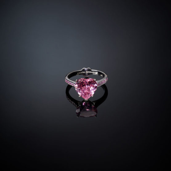 CHIARA FERRAGNI FIRST LOVE J19AVF020-No.16 Ασημένιο Δαχτυλίδι Με Ροζ Καρδιά_1 (1)