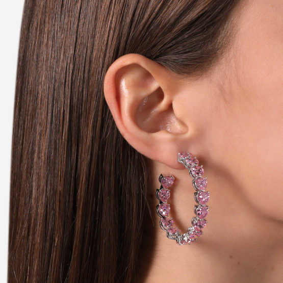 CHIARA FERRAGNI INFINITY LOVE J19AUV41 Ασημένια Σκουλαρίκια Με Ροζ Καρδιές 2