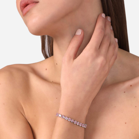 CHIARA FERRAGNI INFINITY LOVE J19AUV45 Ασημένιο Βραχιόλι Με Ροζ Καρδιές 3