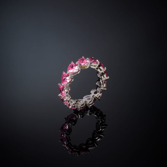 CHIARA FERRAGNI INFINITY LOVE J19AVG040-No.14 Ασημένιο Δαχτυλίδι Με Ροζ Καρδιές