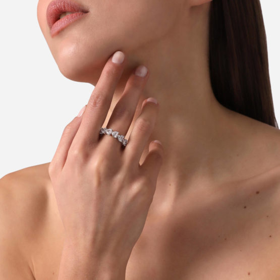 CHIARA FERRAGNI INFINITY LOVE J19AVG05010 Ασημένιο Δαχτυλίδι Με Καρδιές 4