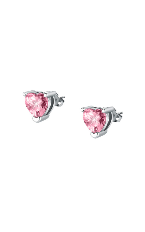 CHIARA FERRAGNI J19AUV22 Ασημένια Σκουλαρίκια Με Ροζ Καρδιές