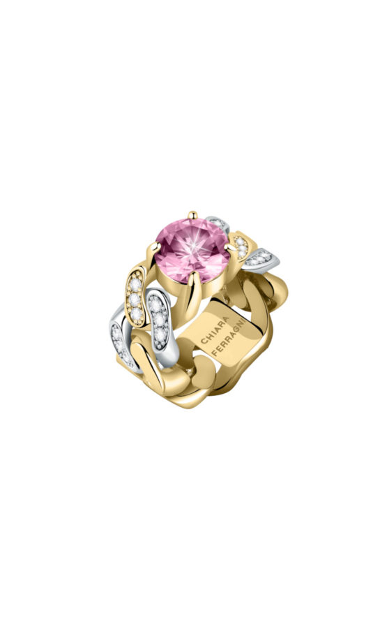 CHIARA FERRAGNI J19AUW28016 Χρυσό Δαχτυλίδι Με Ροζ Πέτρα