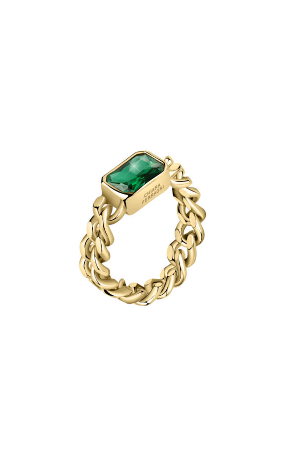 CHIARA FERRAGNI J19AUW35014 Χρυσό Δαχτυλίδι Με Πράσινη Πέτρα