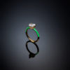 CHIARA FERRAGNI LOVE PARADE J19AVI370-No.14 Πράσινο Χρυσό Μονόπετρο Δαχτυλίδι Με Καρδιά