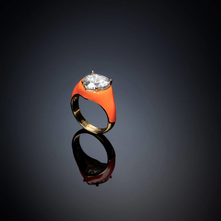 CHIARA FERRAGNI LOVE PARADE J19AVI420-No.12 Πορτοκαλί Χρυσό Δαχτυλίδι Με Καρδιά