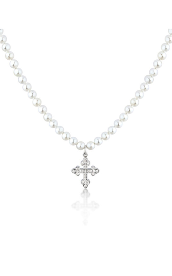 CHIARA FERRAGNI PERLA J19AWC21 Κολιέ Με Πέρλες Και Σταυρό Με Πέτρες