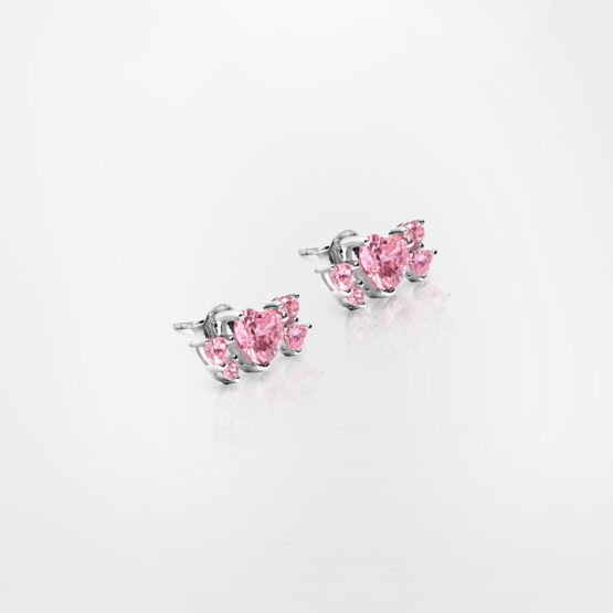 CHIARA FERRAGNI SILVER COLLECTION J19AXD25 Σκουλαρίκια Ασημένια Με Ροζ Καρδιές