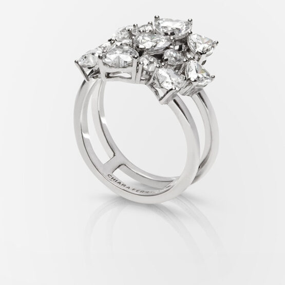 CHIARA FERRAGNI SILVER COLLECTION J19AXD270-No.14 Δαχτυλίδι Ασημένιο Με Καρδιές