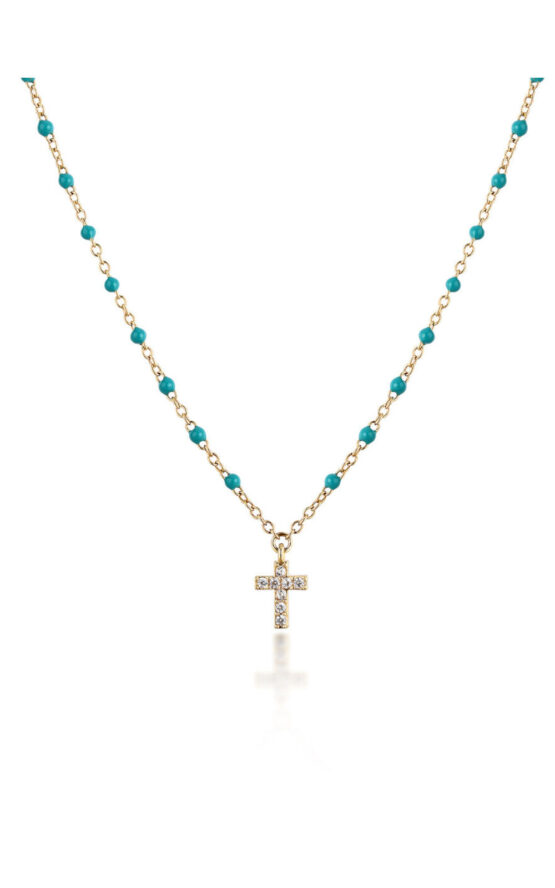 CHIARA FERRAGNI TURQUOISE J19AYT07 Κολιέ Χρυσό Με Τιρκουάζ Πέτρες