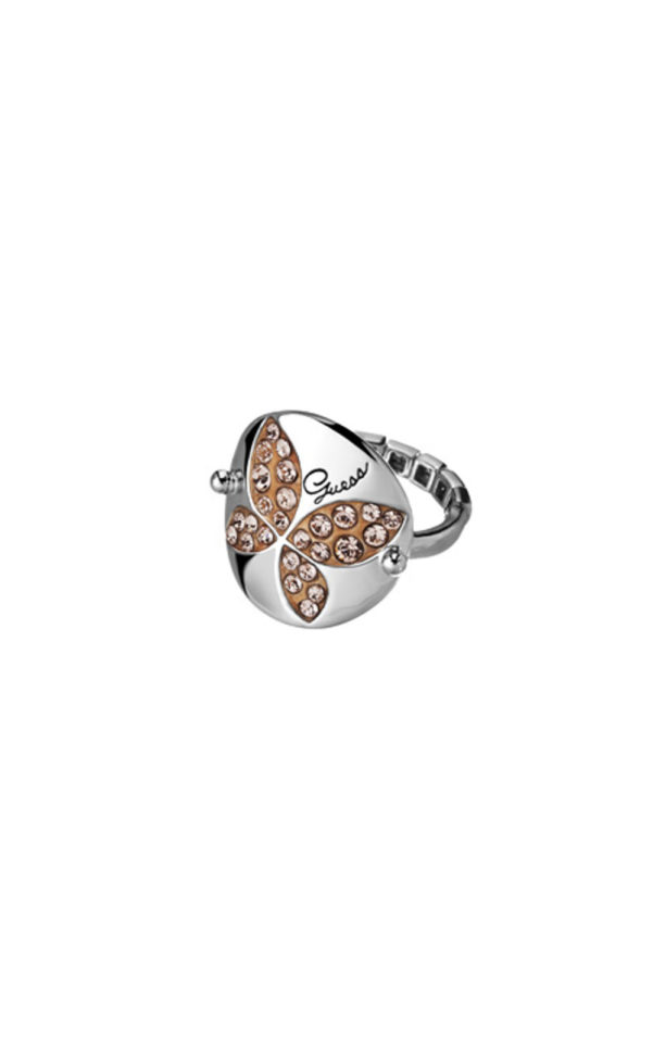 GUESS FAUX UBR11303 Ασημένιο Δαχτυλίδι Με Πεταλούδα