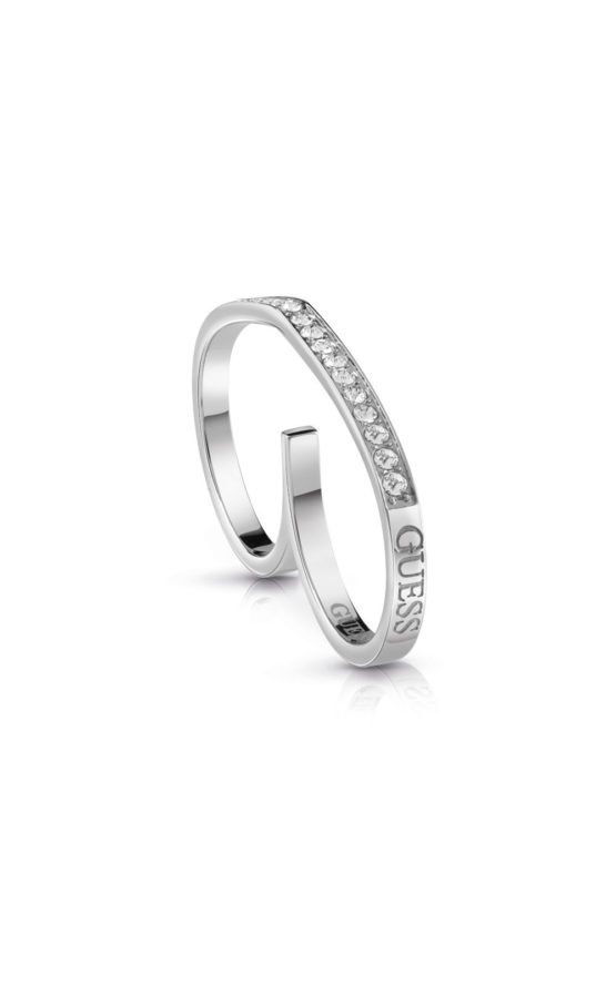 GUESS FAUX UBR28003-54 Ασημένιο Δαχτυλίδι Διπλό