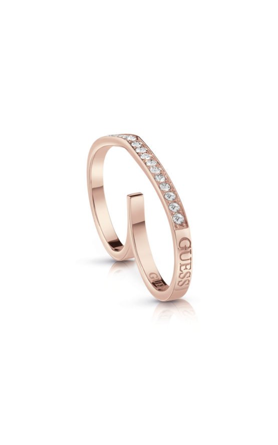 GUESS FAUX UBR28005-54 Ροζ Χρυσό Δαχτυλίδι Διπλό