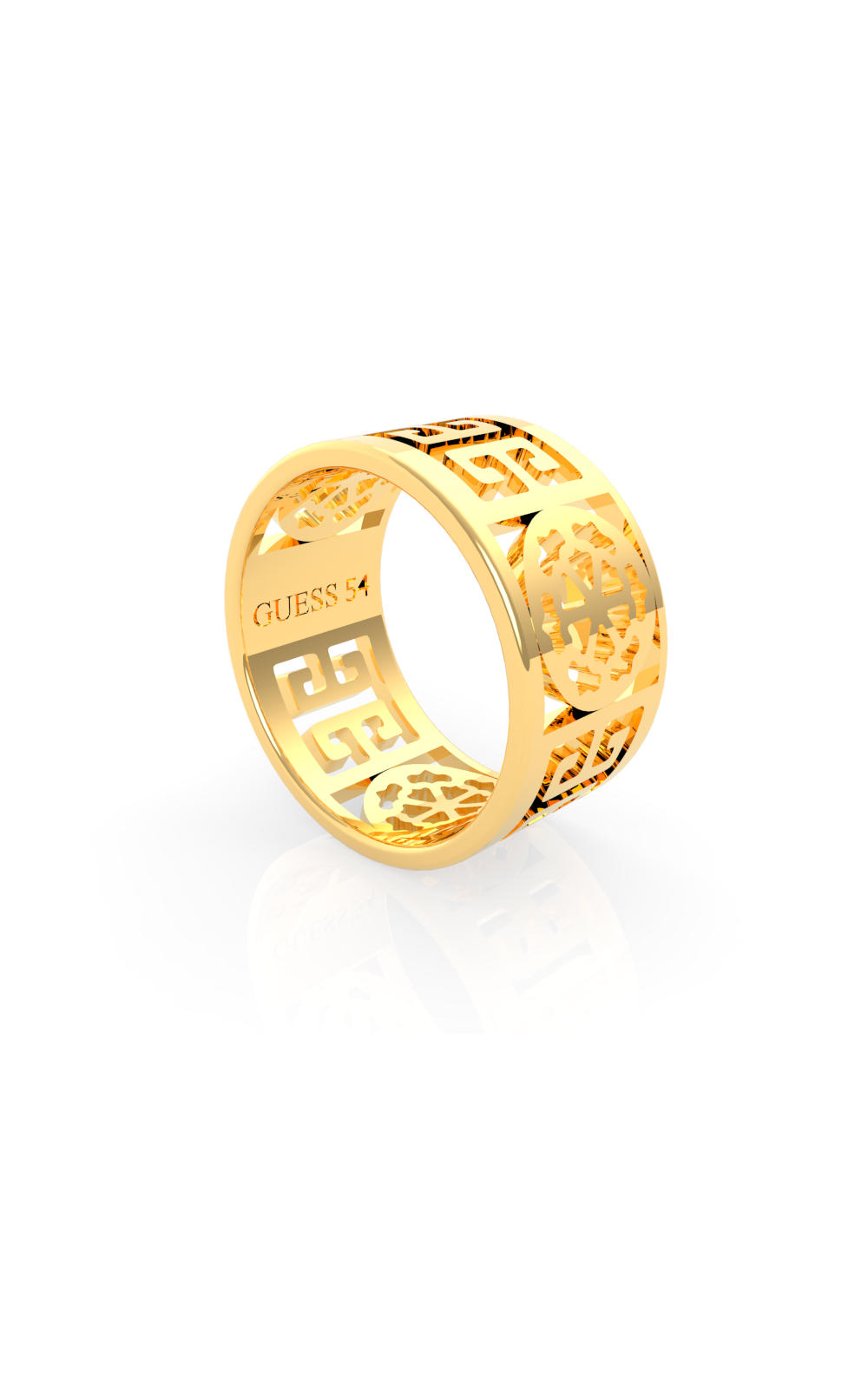 GUESS FAUX UBR29033-52 Χρυσό Δαχτυλίδι Με Λογότυπο