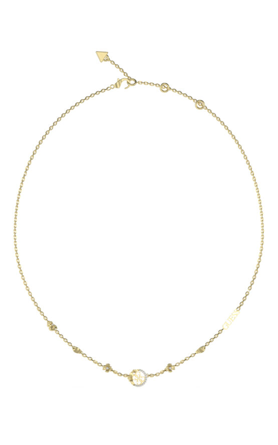 GUESS STEEL 4 LOVE JUBN05038JWYGT/U Κολιέ Χρυσό Με Λουλούδια