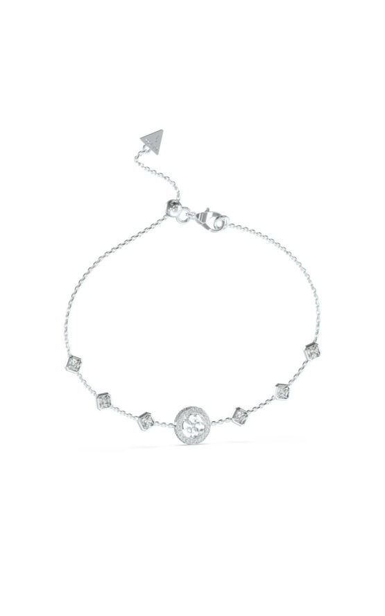 GUESS STEEL 4G CRUSH JUBB04156JWRHT-U Ασημένιο Βραχιόλι Με Σχέδιο 4G