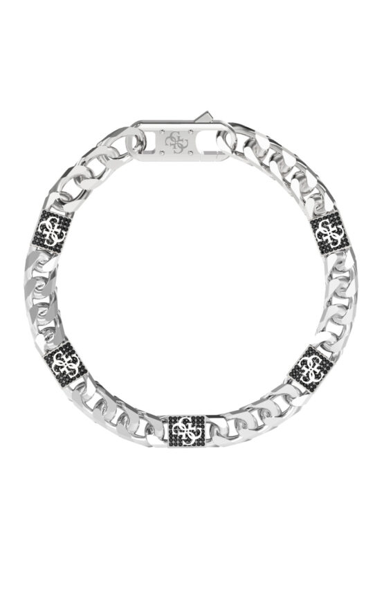 GUESS STEEL 4G FRONTIERS JUMB06027JWSTL Βραχιόλι Δίχρωμο Με Λογότυπα