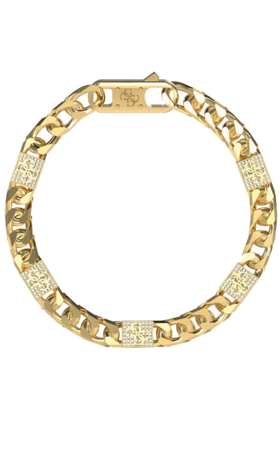 GUESS STEEL 4G FRONTIERS JUMB06027JWYGL Βραχιόλι Χρυσό Με Λογότυπο