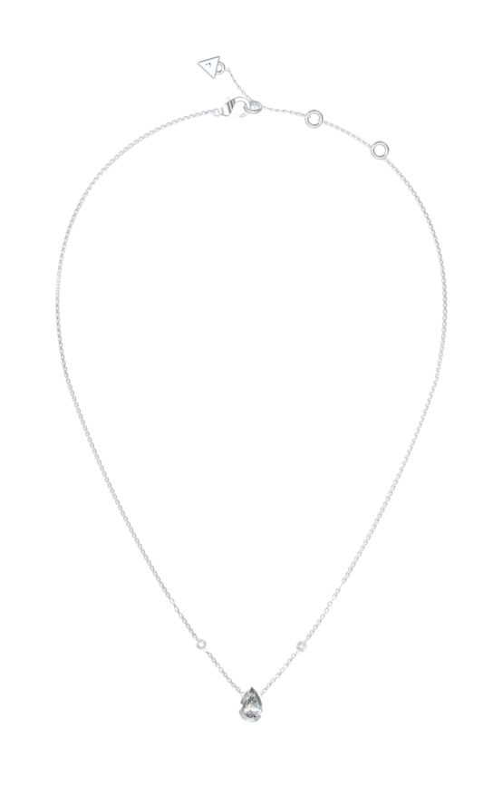 GUESS STEEL 4G LIGHT JUBN05246JWRHT/U Κολιέ Ασημένιο Με Πέτρα