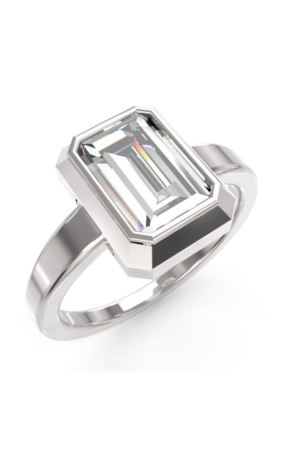 GUESS STEEL 4G LIGHT JUBR05251JWRH56 Δαχτυλίδι Ασημένιο Με Σχέδιο Οκτάγωνο Με Πέτρα