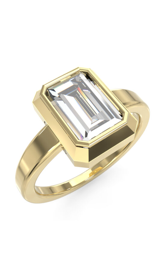 GUESS STEEL 4G LIGHT JUBR05251JWYG58 Δαχτυλίδι Χρυσό Με Σχέδιο Οκτάγωνο Με Πέτρα