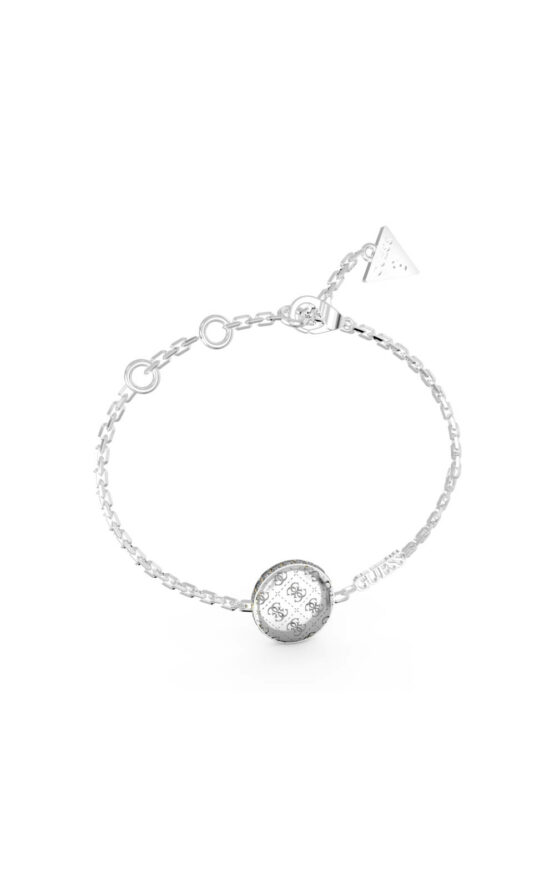 GUESS STEEL 4G RISING JUBB04264JWRHL Ασημένιο Βραχιόλι Με Στρογγυλό Σχέδιο