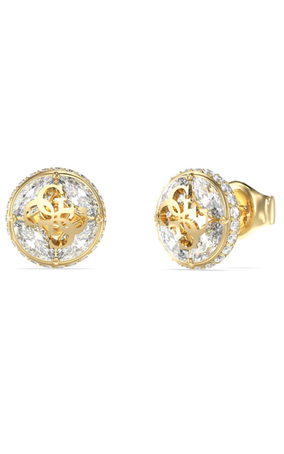 GUESS STEEL 4G SUPREME JUBE06395JWYGT/U Σκουλαρίκια Χρυσά Με Πέτρες Και Λογότυπο