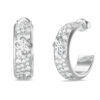 GUESS STEEL 4G SUPREME JUBE06402JWRHT/U Κρίκοι Ασημένιοι Με Πέτρες Και Λογότυπο