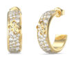 GUESS STEEL 4G SUPREME JUBE06402JWYGT/U Κρίκοι Χρυσοί Με Πέτρες Και Λογότυπο