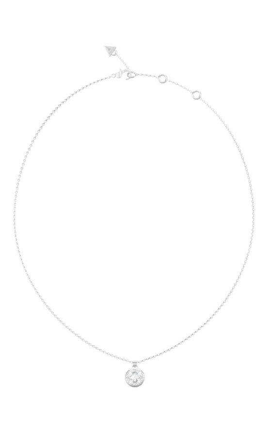 GUESS STEEL 4G SUPREME JUBN06393JWRHT/U Κολιέ Ασημένιο Με Σχέδιο Με Πέτρες