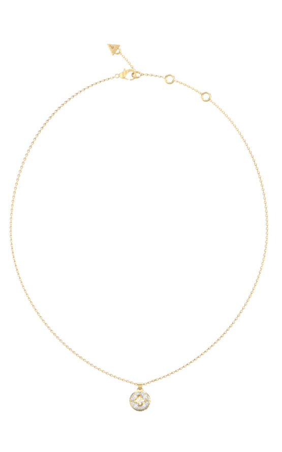 GUESS STEEL 4G SUPREME JUBN06393JWYGT/U Κολιέ Χρυσό Με Σχέδιο Με Πέτρες