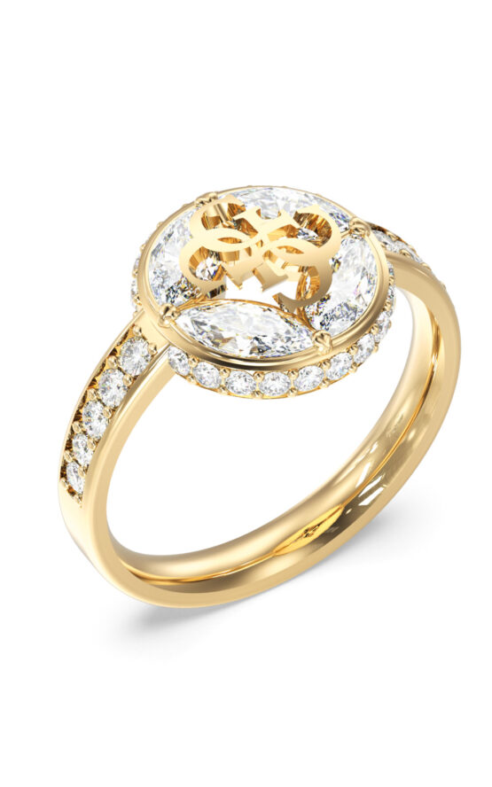 GUESS STEEL 4G SUPREME JUBR06394JWYG52 Δαχτυλίδι Χρυσό Με Πέτρες Και Λογότυπο