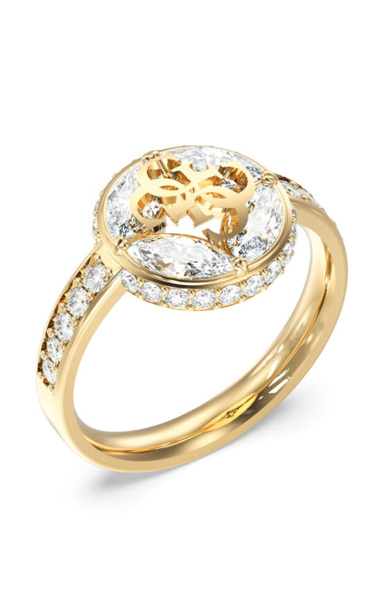GUESS STEEL 4G SUPREME JUBR06394JWYG58 Δαχτυλίδι Χρυσό Με Πέτρες Και Λογότυπο