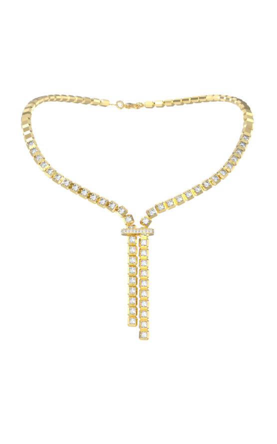 GUESS STEEL ACE OF DIAMONDS JUBN06171JWYGT/U Κολιέ Χρυσό Με Πέτρες