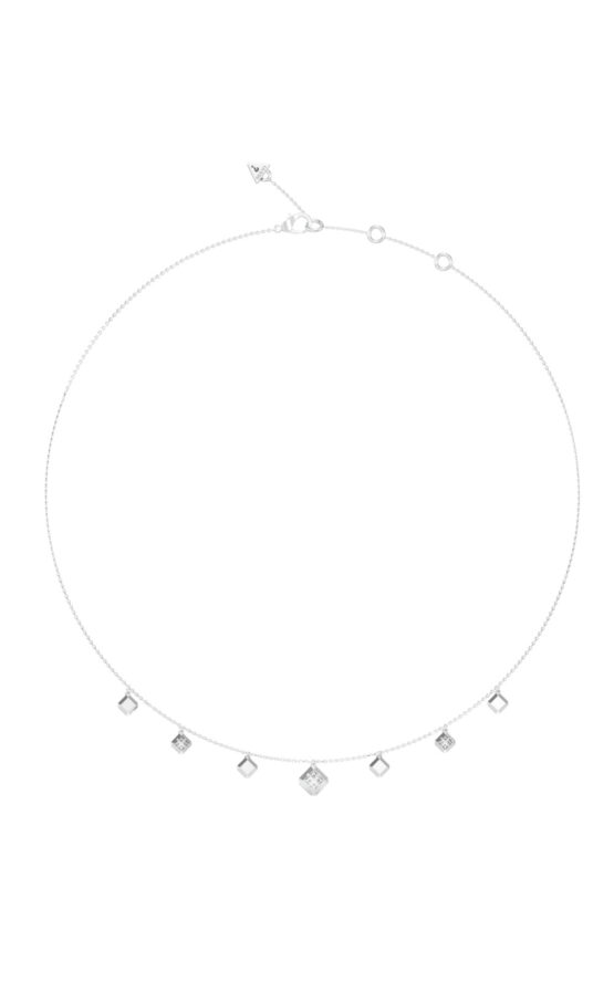 GUESS STEEL ACE OF DIAMONDS JUBN06178JWRHT/U Κολιέ Ασημένιο Με Κρεμαστά Τσαρμ